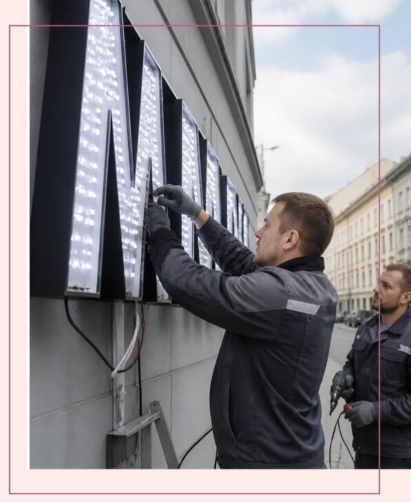 Изготовление и монтаж светодиодных LED вывесок в Саяногорске