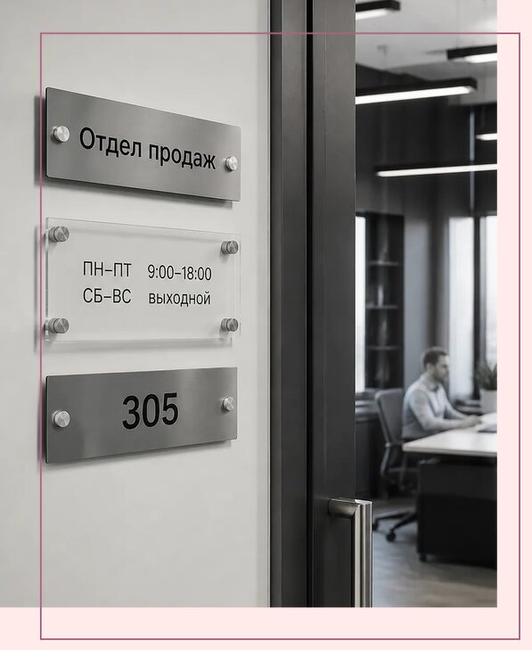 Офисные таблички на дверь в Саяногорске по цене от 5019 р. | Аванза-Снг