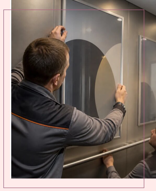 Размещение рекламы в лифтах жилых домов под ключ в Саяногорске